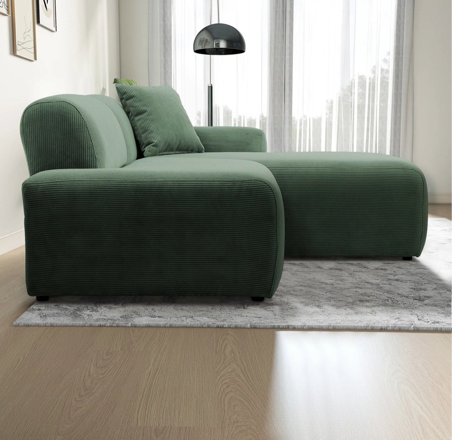 Mar Green RAF Sectional Corduroy Sofa