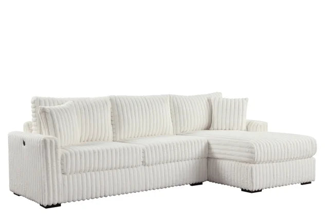 SOL Beige Corduroy Reversible Sectional