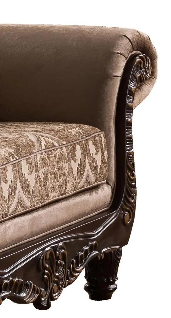 Giana Cherry Wood Finish Luxury Living Room Set