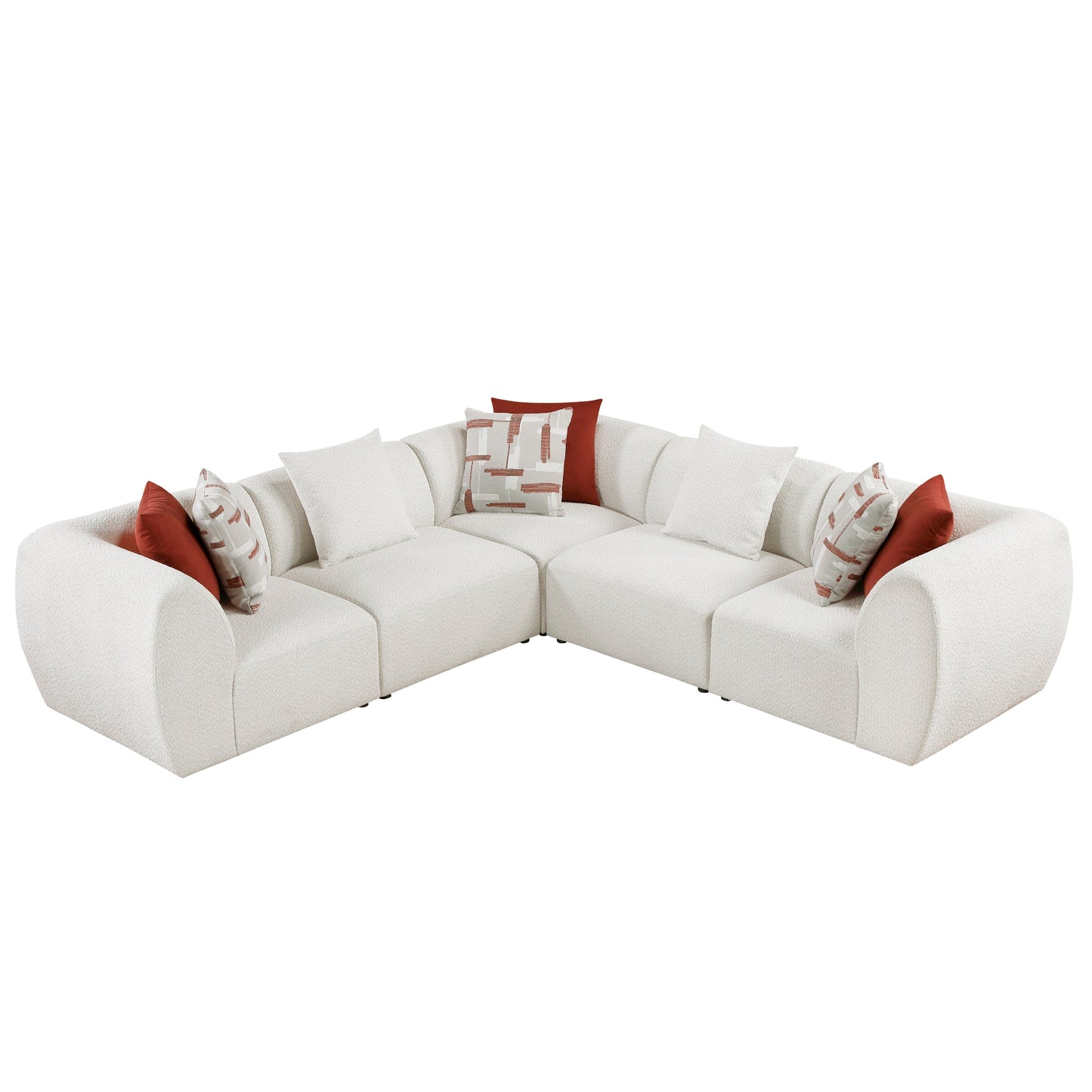 Franz Beige Chenille 5pc Modular Sectional 9969