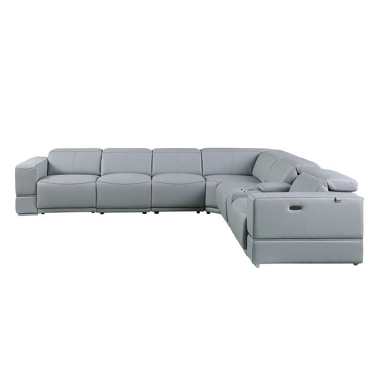 Franco Blue  7pc 3-POWER Reclining Sectional MI-1122