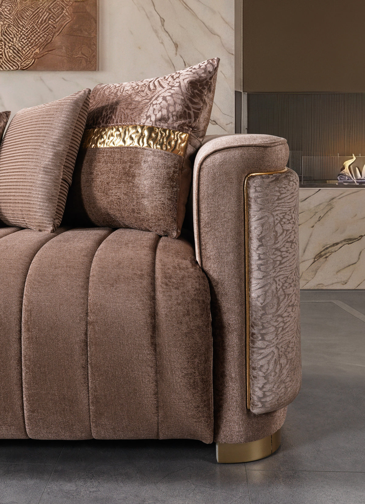 Carlina Coffee Luxury Living Room Set