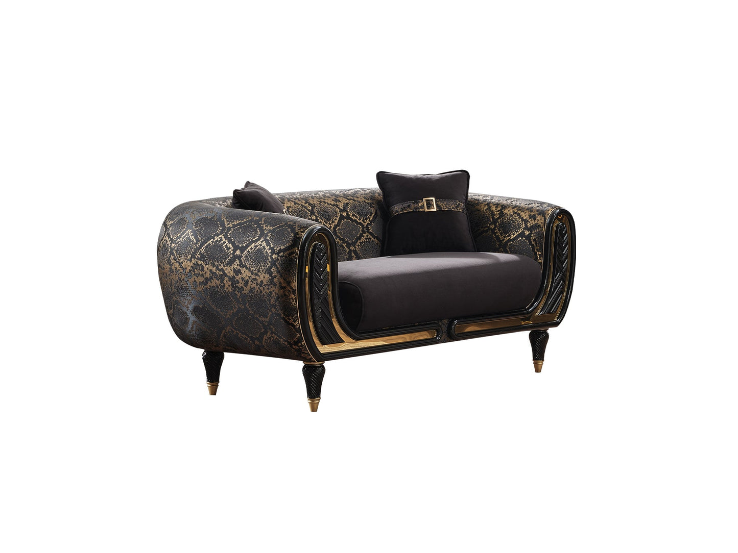 Lima 3-pieces (Sofa & Loveseat & Chair) Livingroom Set Black