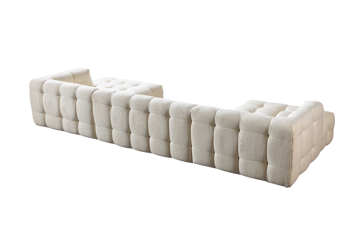Ivy Ivory Boucle Double Chaise 146" Sectional