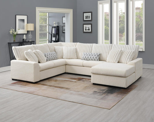 Brady Beige Fabric 4pc Sectional S1801
