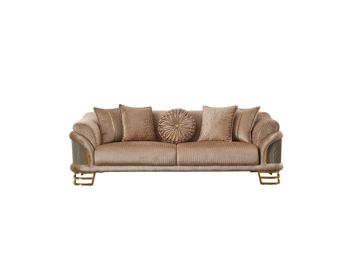 Versace 3-pieces (Sofa & Loveseat & Chair) Livingroom Set Beige