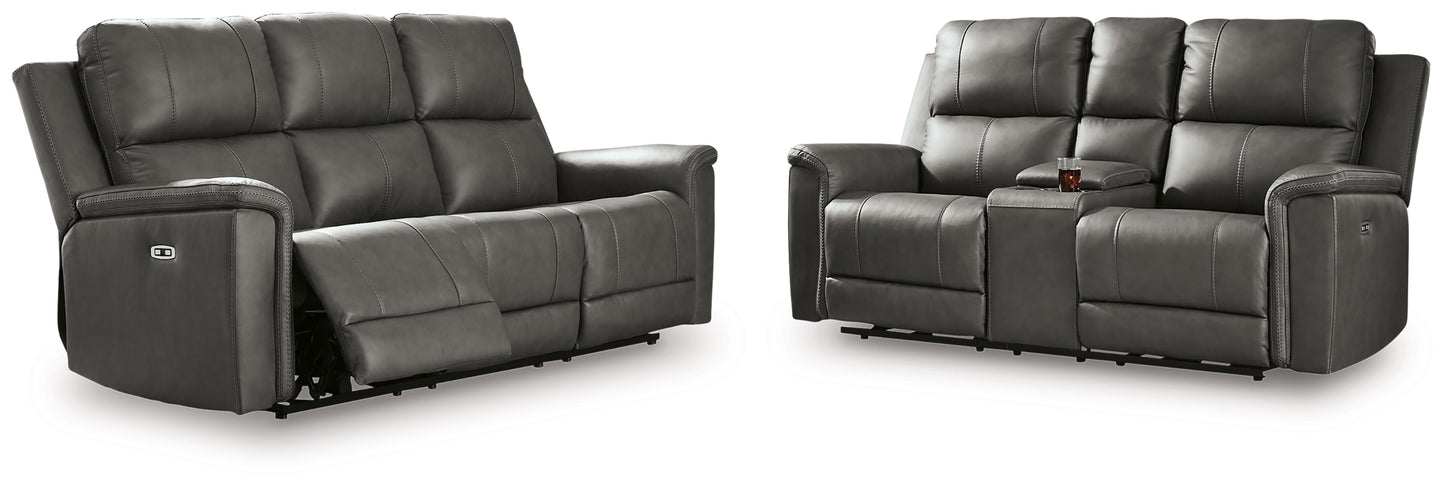 Bleckley Anchor POWER/TOP GRAIN LEATHER Reclining Sofa andLoveseat| PCU1200015
