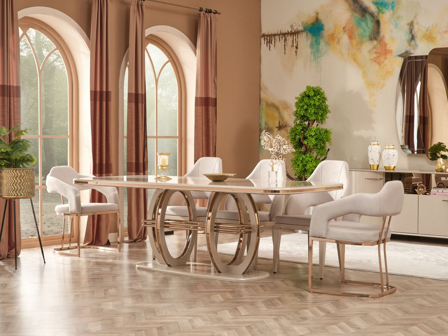 Paris Diningroom Set (79"Dining Table & 6 Dining Chair)