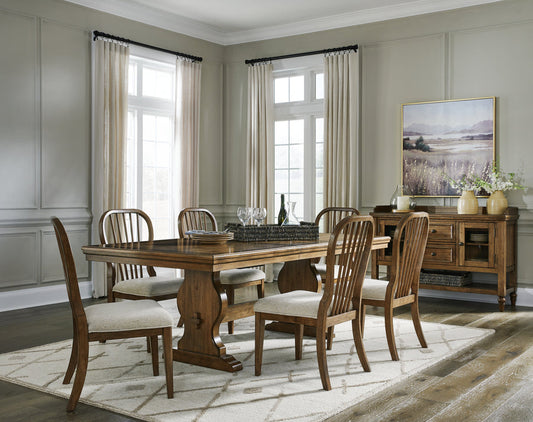 Sturlayne Dining Table and 6 Chairs in Brown D787