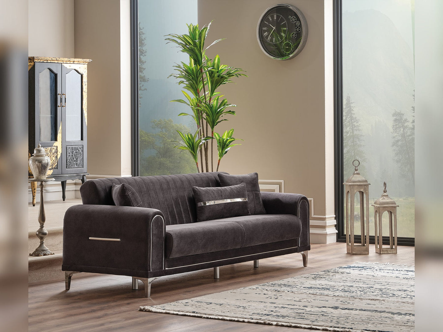 Orion 3-pieces (Sofa & Loveseat & Chair) Livingroom Set Grey