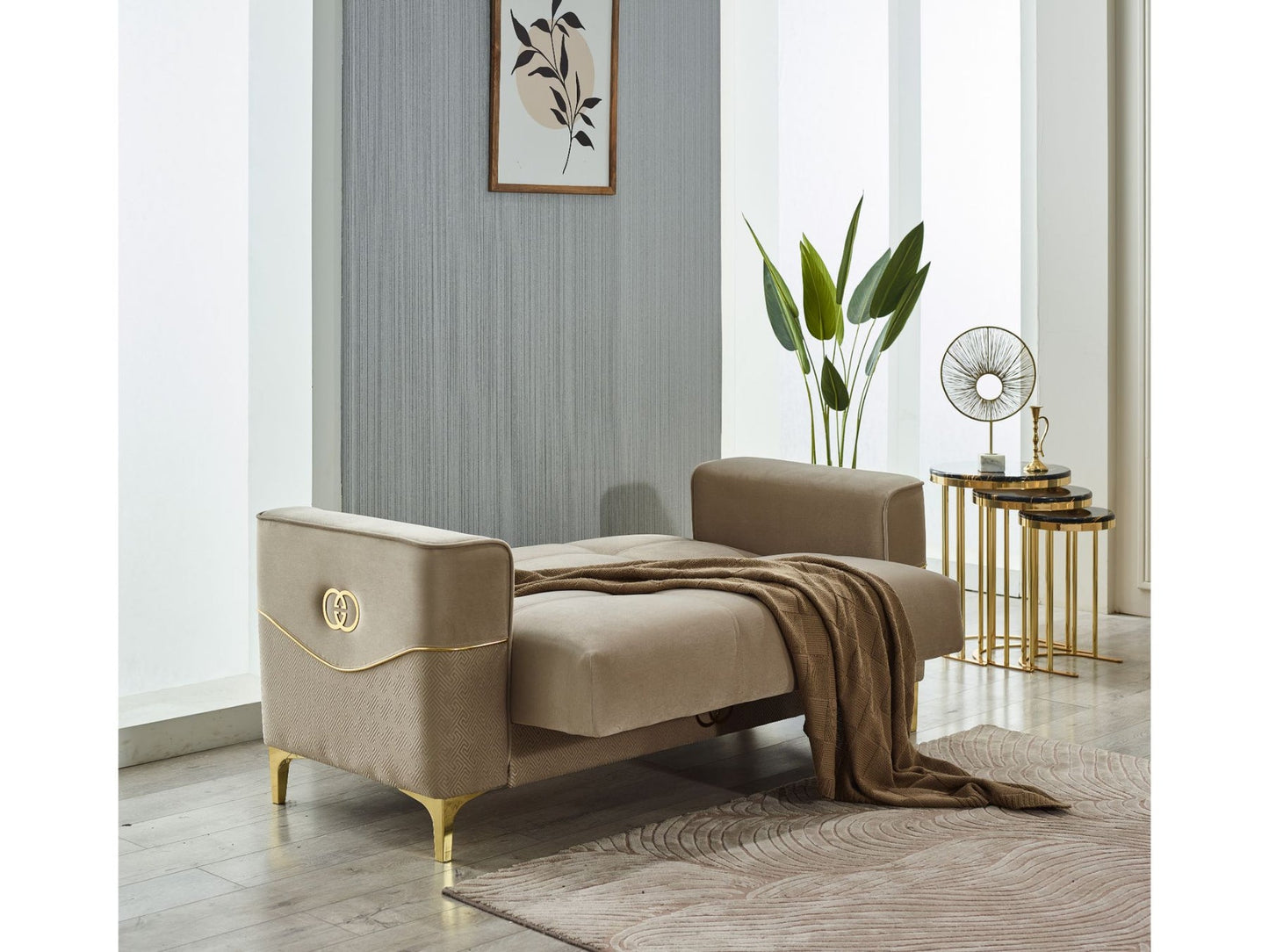 Clara 3-pieces (Sofa & Loveseat & Chair) Livingroom Set Beige
