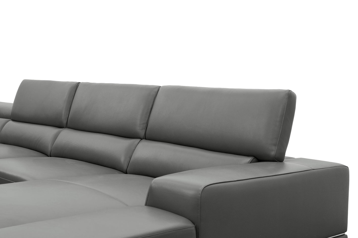 Nella Dark Grey Sectional Sofa | Italian Leather Match MI-5107