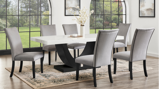Larry Grey 7pc Dining Room Set D180