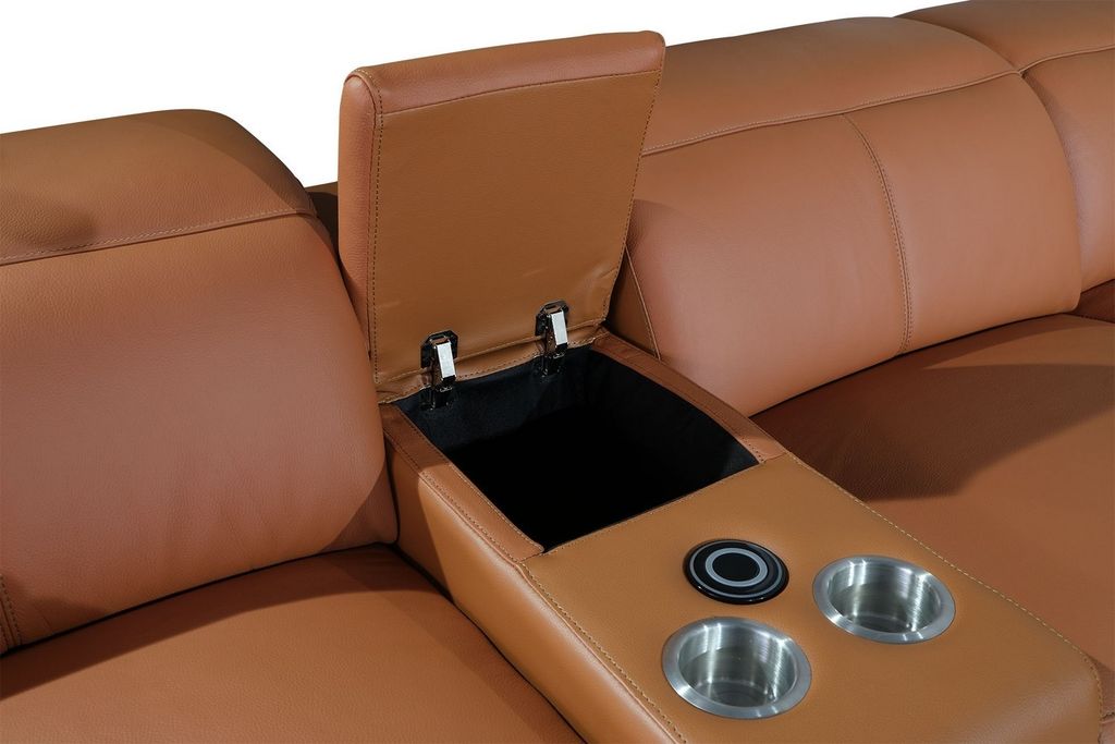 UR9762 7pc Camel TOP GRAIN 4pc Power Sectional