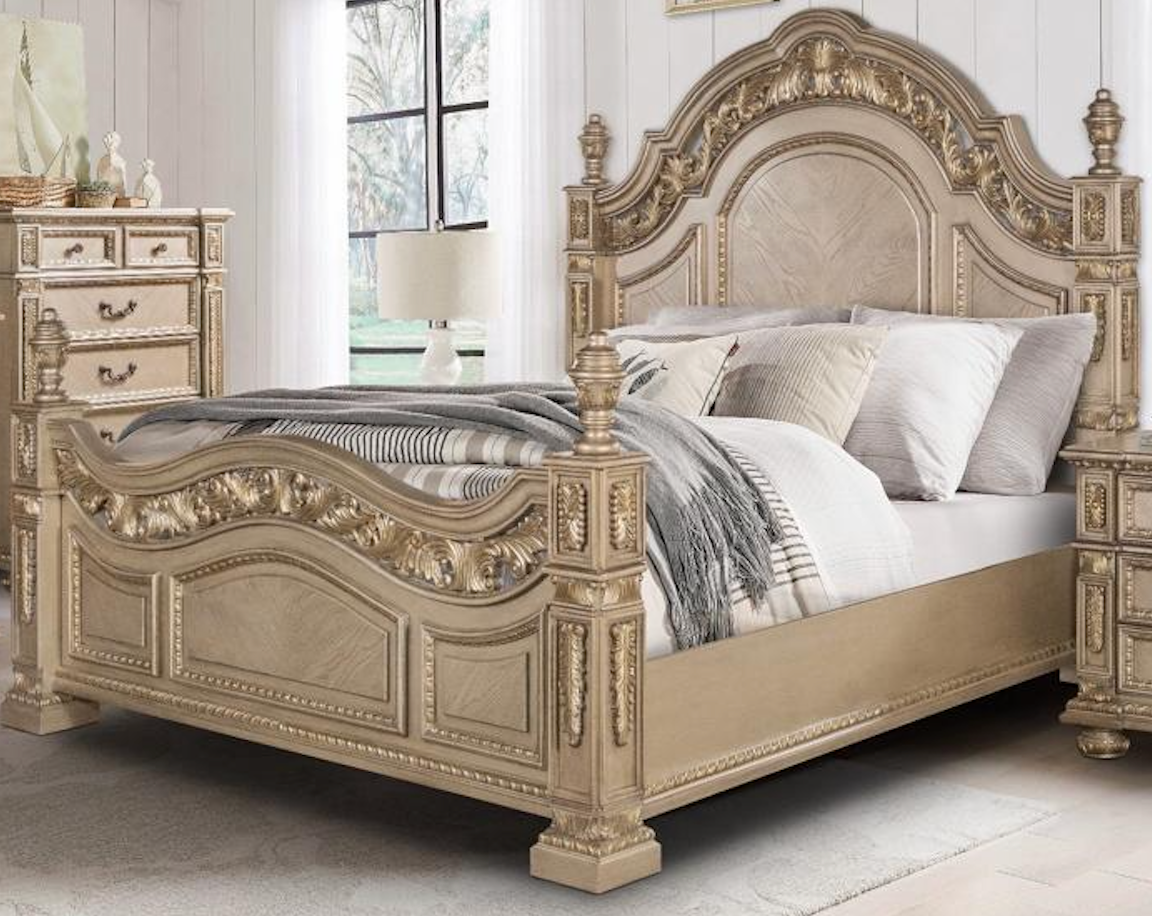 Carolina Gold Finish Bedroom Set