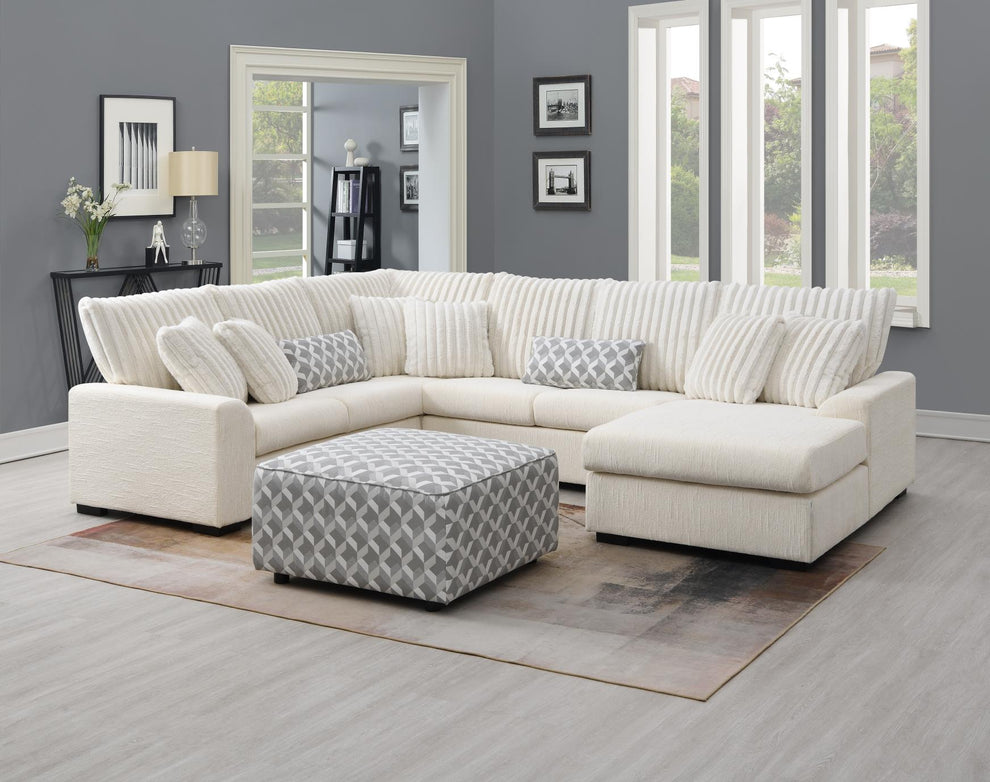 Brady Beige Fabric 4pc Sectional S1801