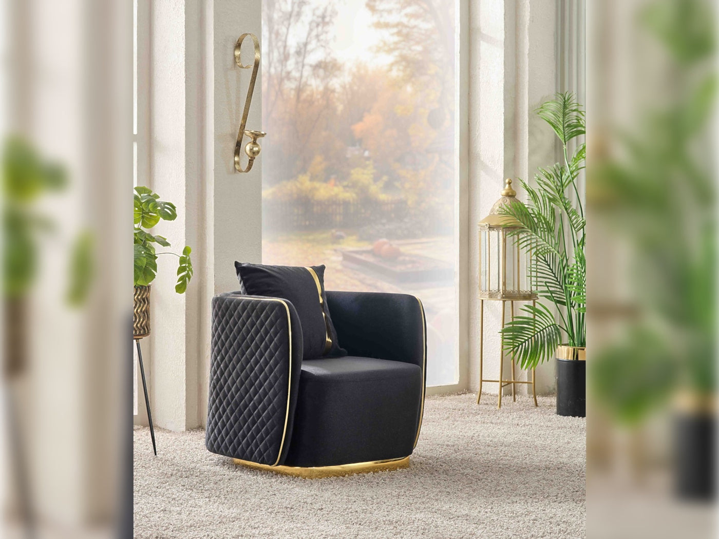 Ceko 3-pieces (Sofa & Loveseat & Chair) Livingroom Set Black