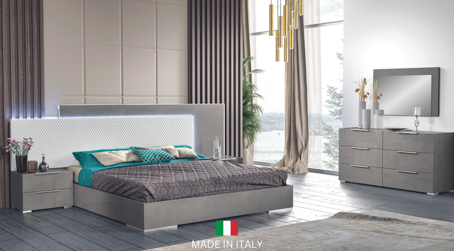 Fabiana Collection Grey LED Italian Bedroom Set