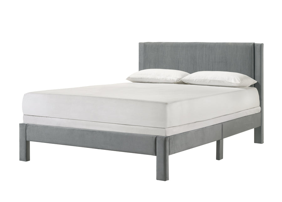 Lucia Light Gray Full Platform Bed 5097