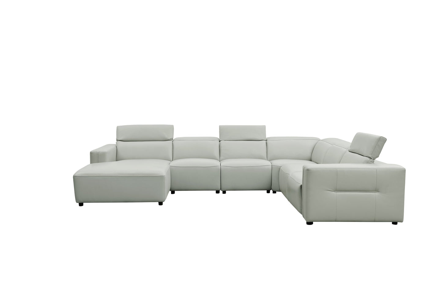Noel Grey Italian Leather/Match POWER Reclining Sectional with Chaise MI-2525