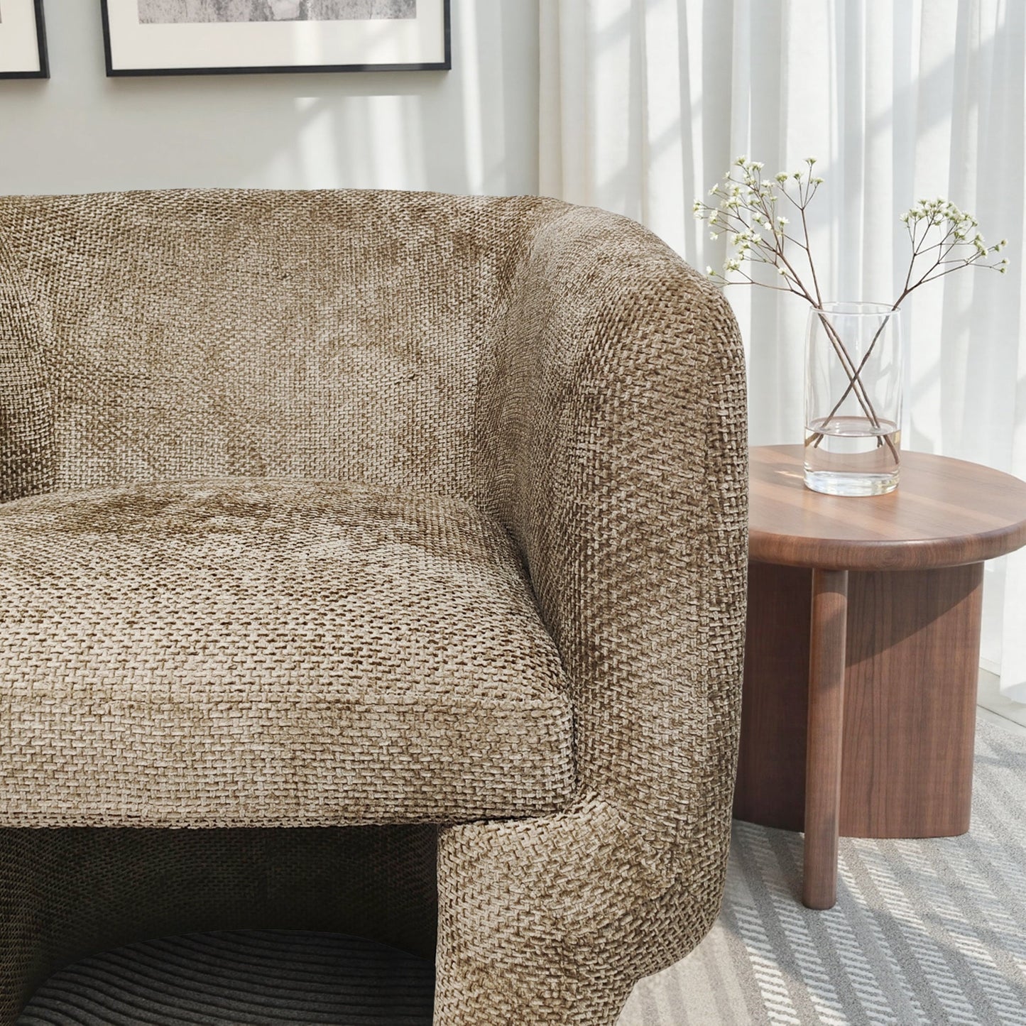 Wichita Light Brown Chenille Lounge Chair