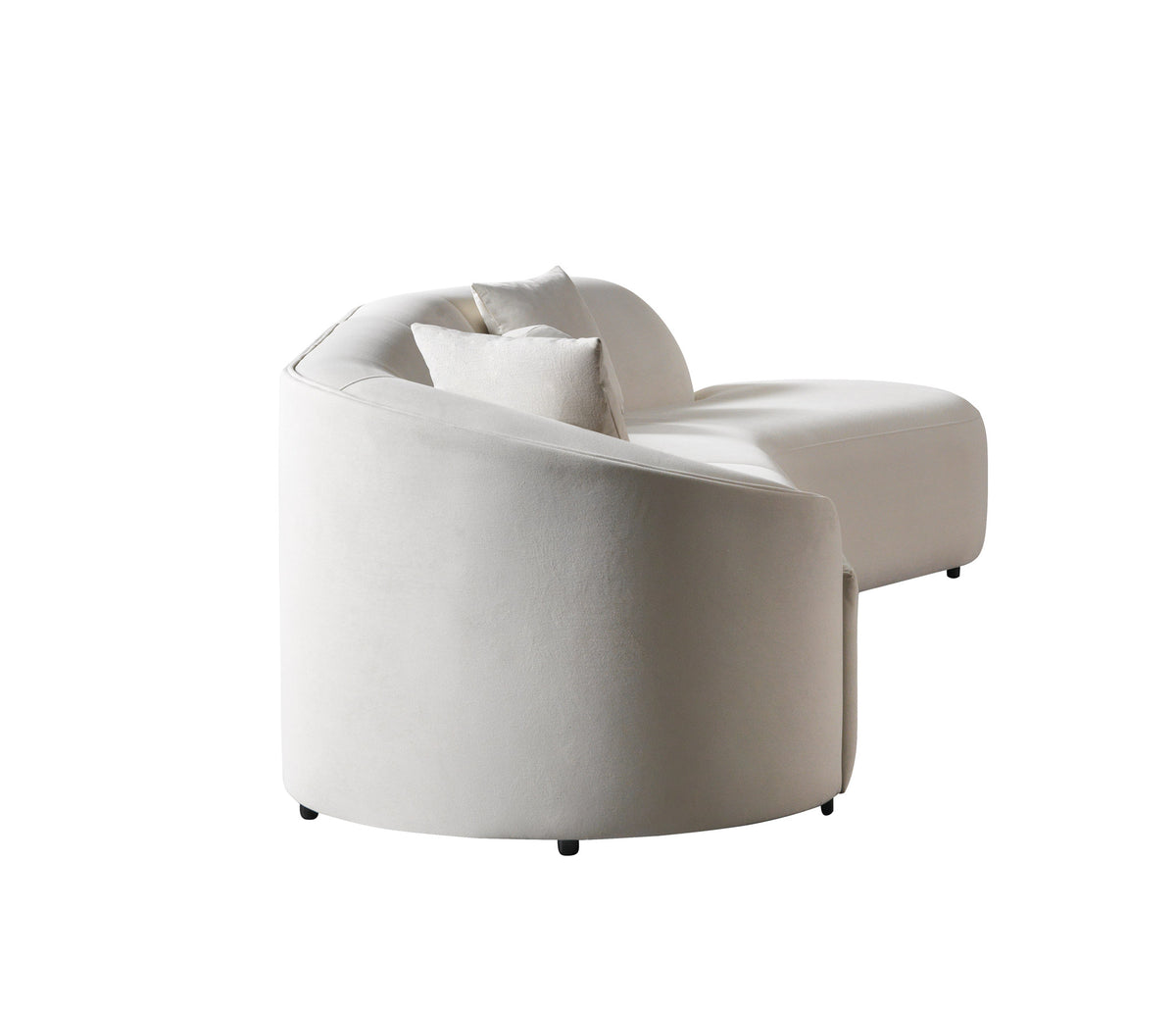 Cloe Ivory Velvet Curved 134" RAF Sectional