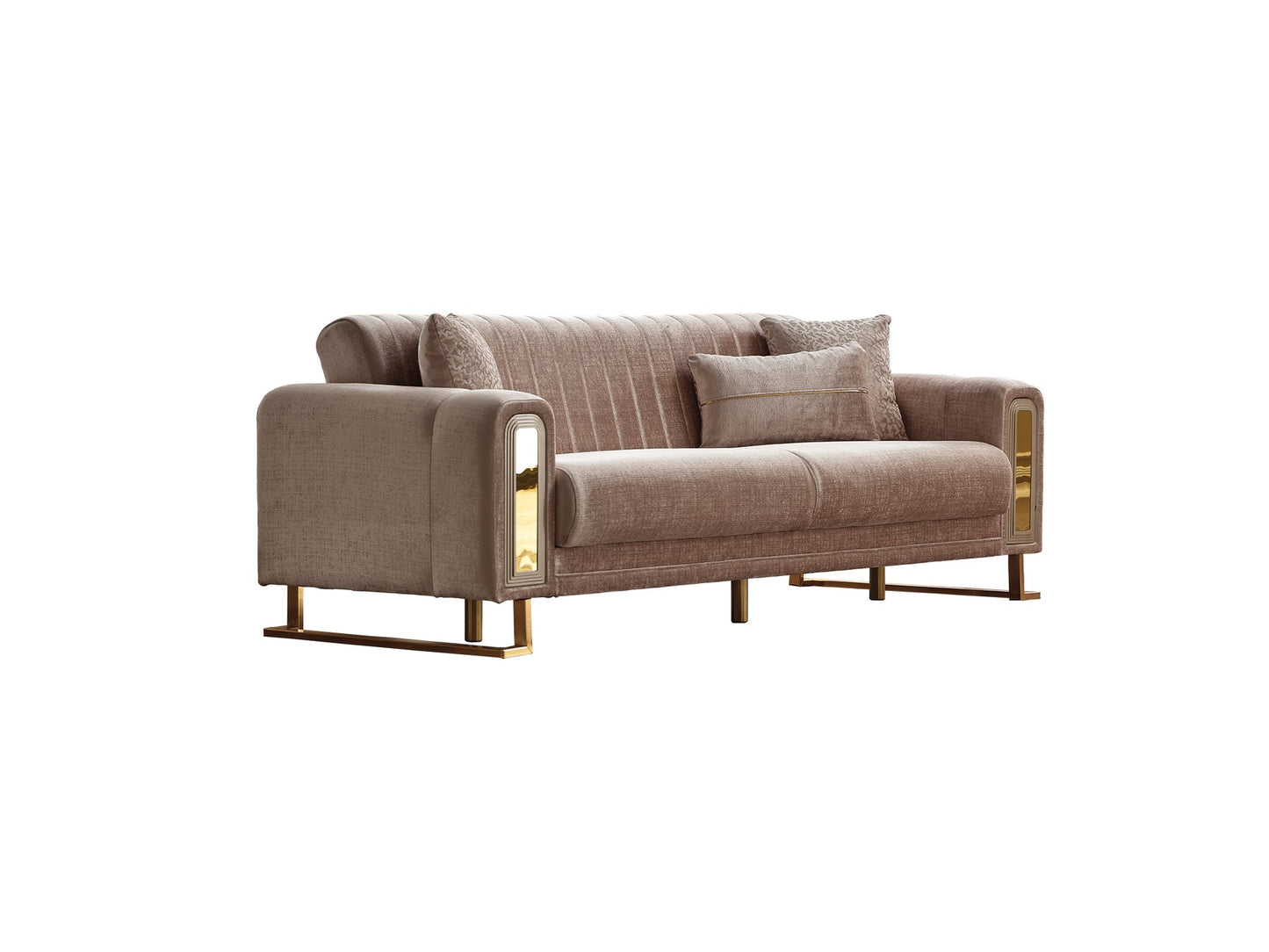 Lotus 3-pieces (Sofa & Loveseat & Chair) Livingroom Set Cream