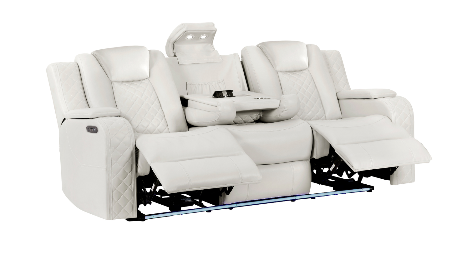 Eclipse White POWER/LED/BLUETOOTH SPEAKERS 3pc Reclining Set S3480