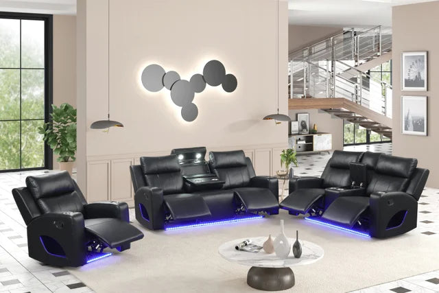 Pinnacle Black 3PC Reclining Set
