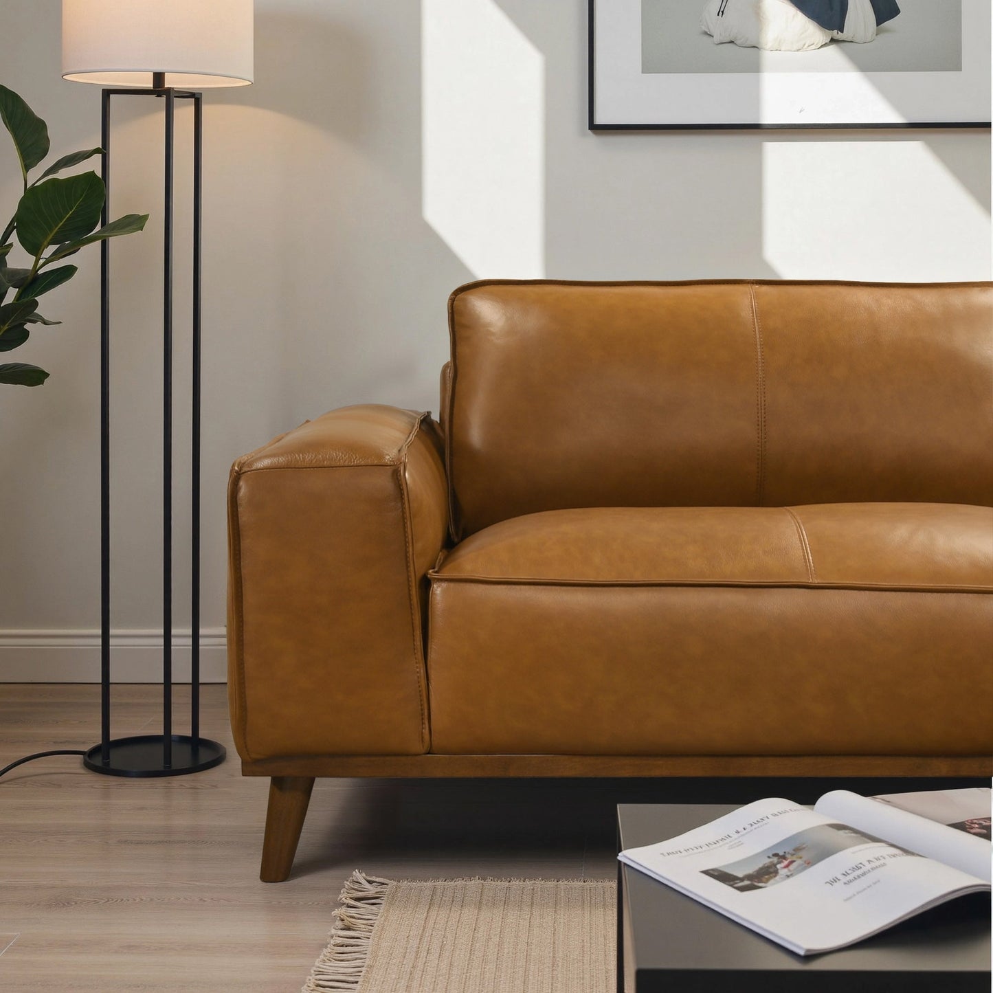 Kerrville Tan Genuine Leather Right Sectional
