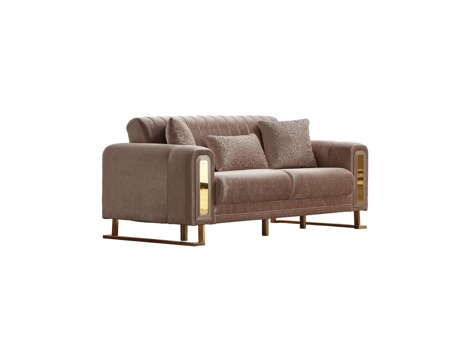 Lotus 3-pieces (Sofa & Loveseat & Chair) Livingroom Set Cream