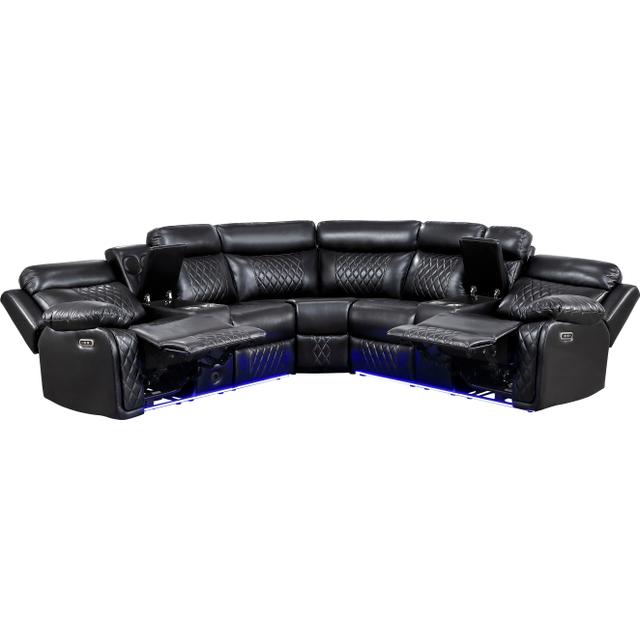 Cipher Black POWER/LED/BLUETOOTH SPEAKERS/SUBWOOFER Sectional 8315