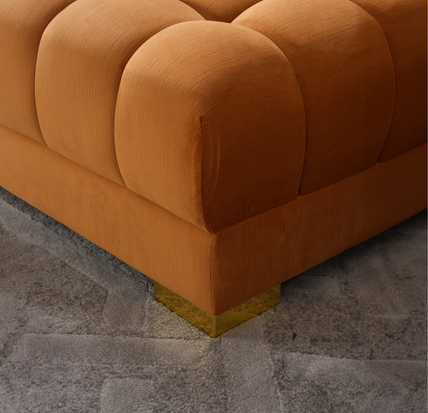 Marlow 142" Cognac Velvet U Shape Corner Sofa