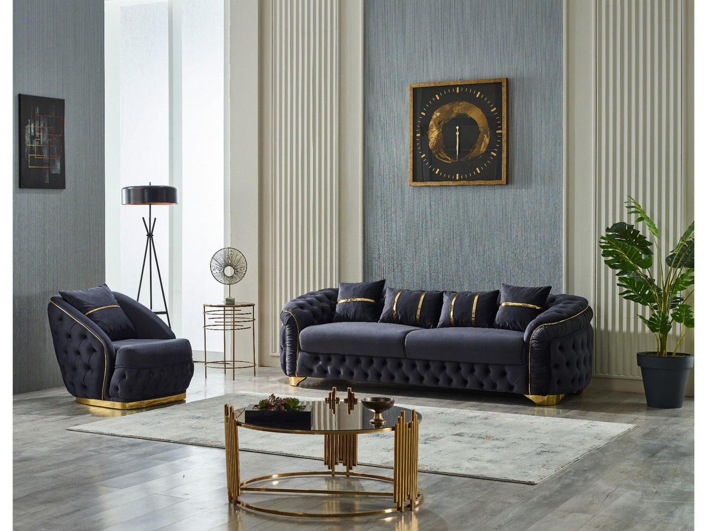 Arizona 3-pieces (Sofa & Loveseat & Chair) Livingroom Set Anthracite
