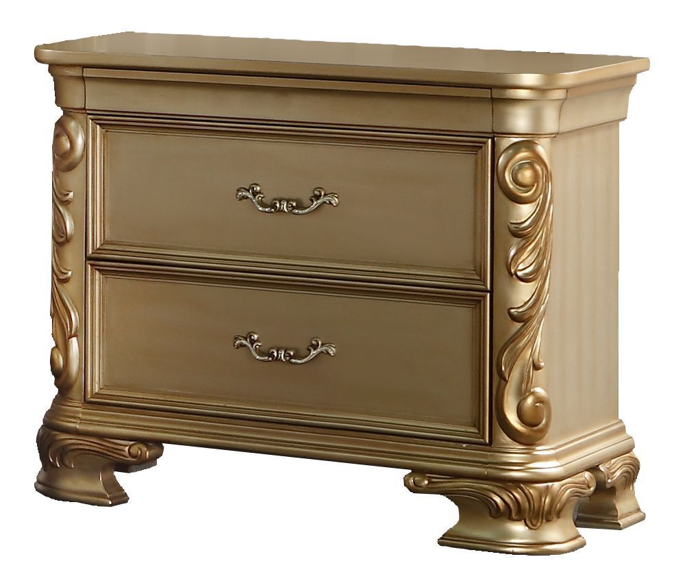 Miranda Collection Gold Finish Bedroom Set