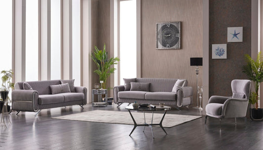 Royal 3-pieces (Sofa & Loveseat & Chair) Livingroom Set Light Grey