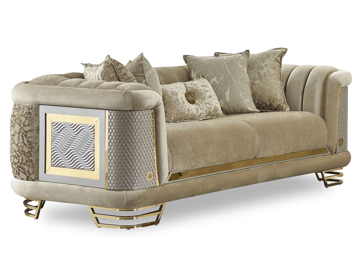 Romans 3-pieces (Sofa & Loveseat & Chair) Livingroom Set Beige