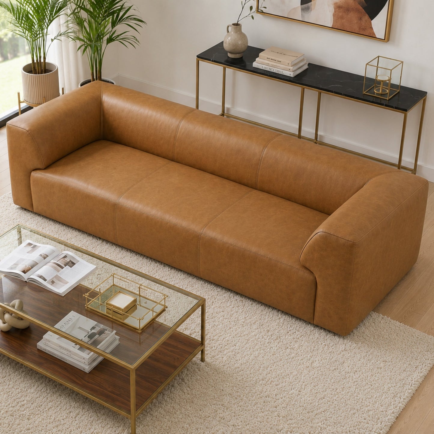 Rialto GENUINE LEATHER 105" Sofa