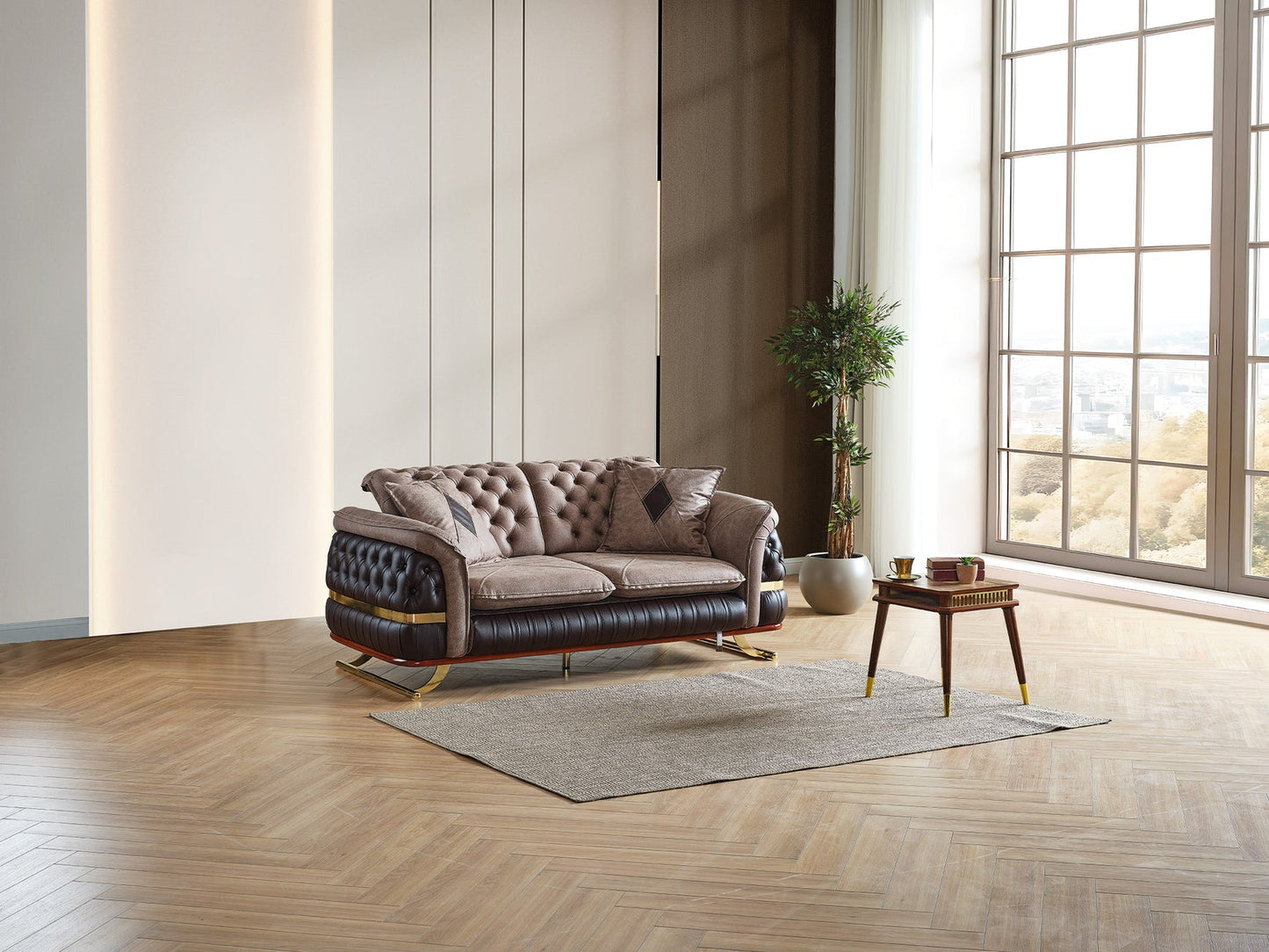 Bravo 3-pieces (Sofa & Loveseat & Chair) Livingroom Set Brown