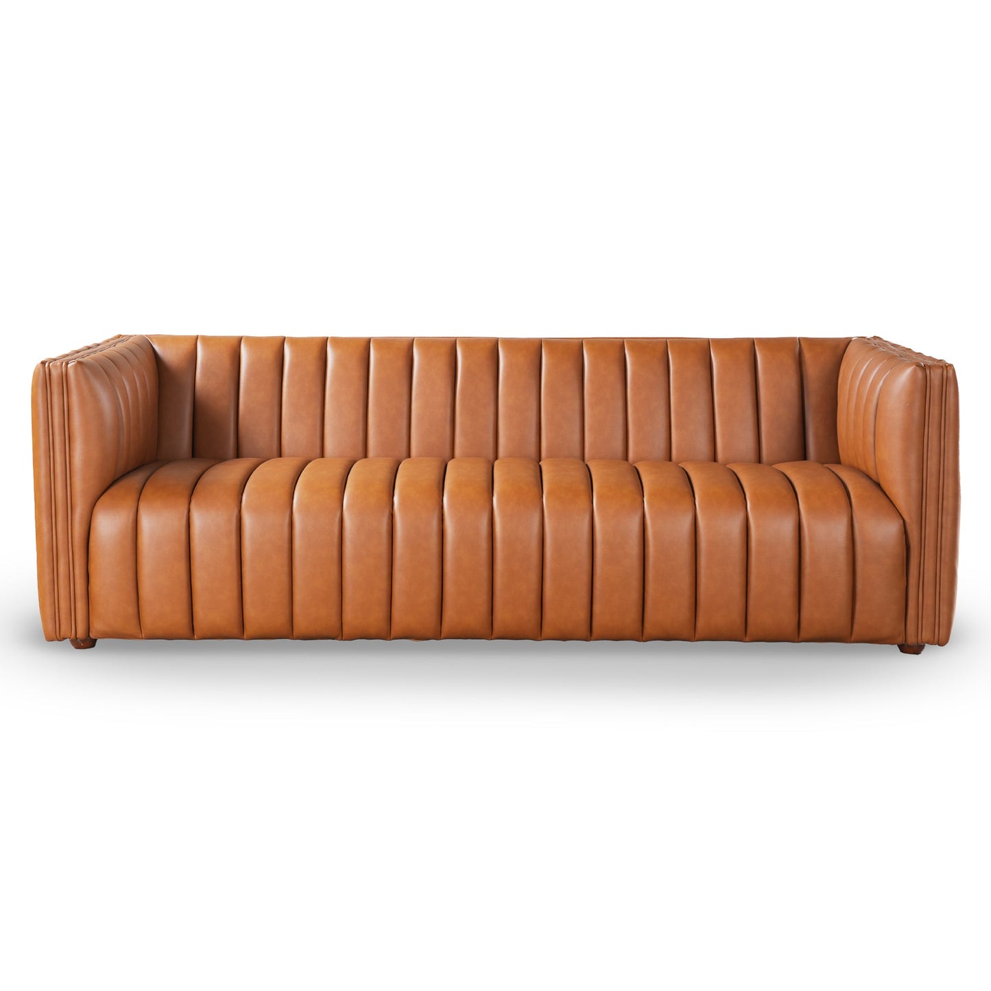 April 86" Cognac GENUINE LEATHER Sofa