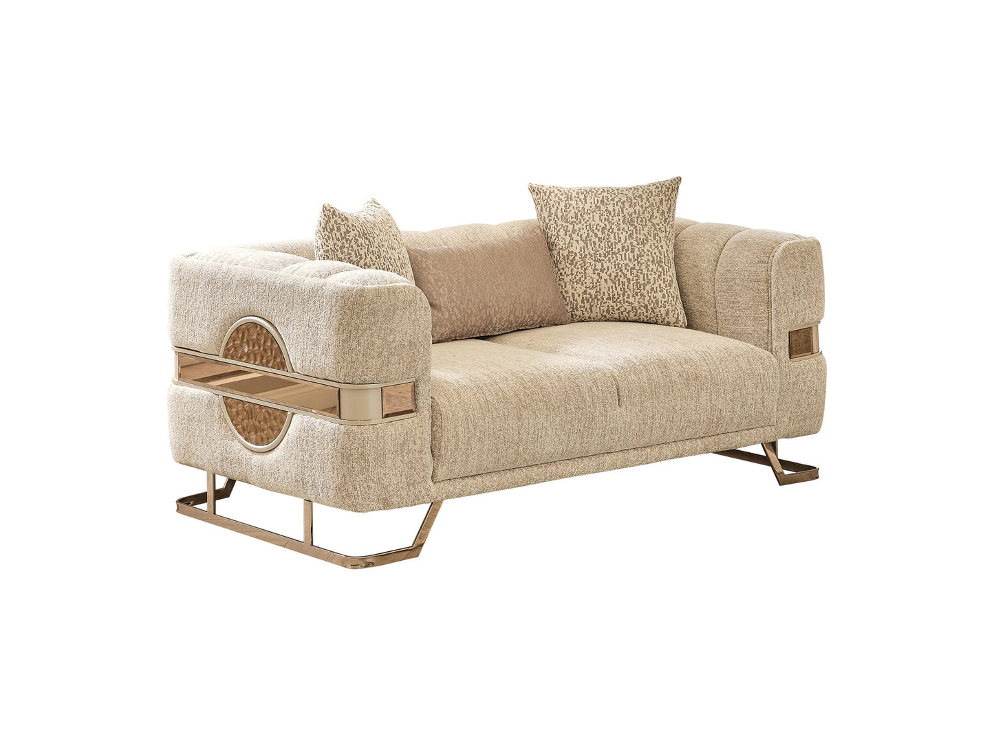 Nova 3-pieces (Sofa & Loveseat & Chair) Livingroom Set Cream