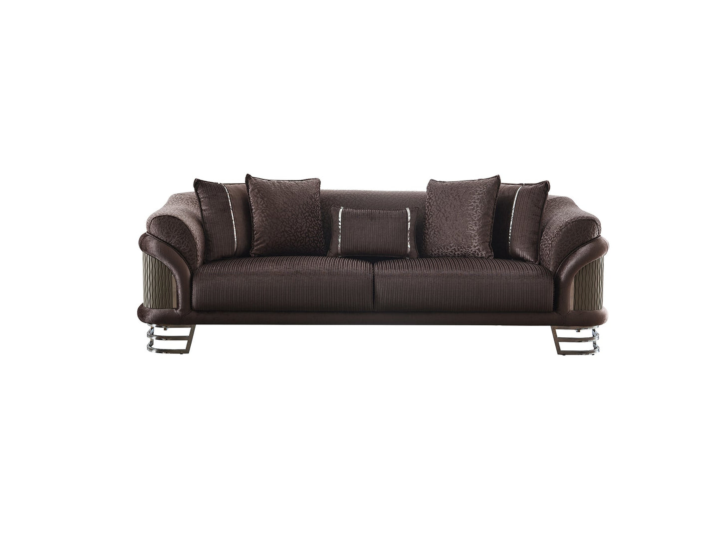 Versace 3-pieces (Sofa & Loveseat & Chair) Livingroom Set Dark Grey