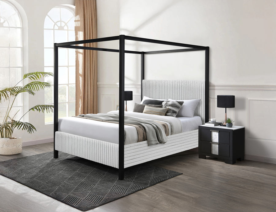 Cora Light Gray King Canopy Bed 5262