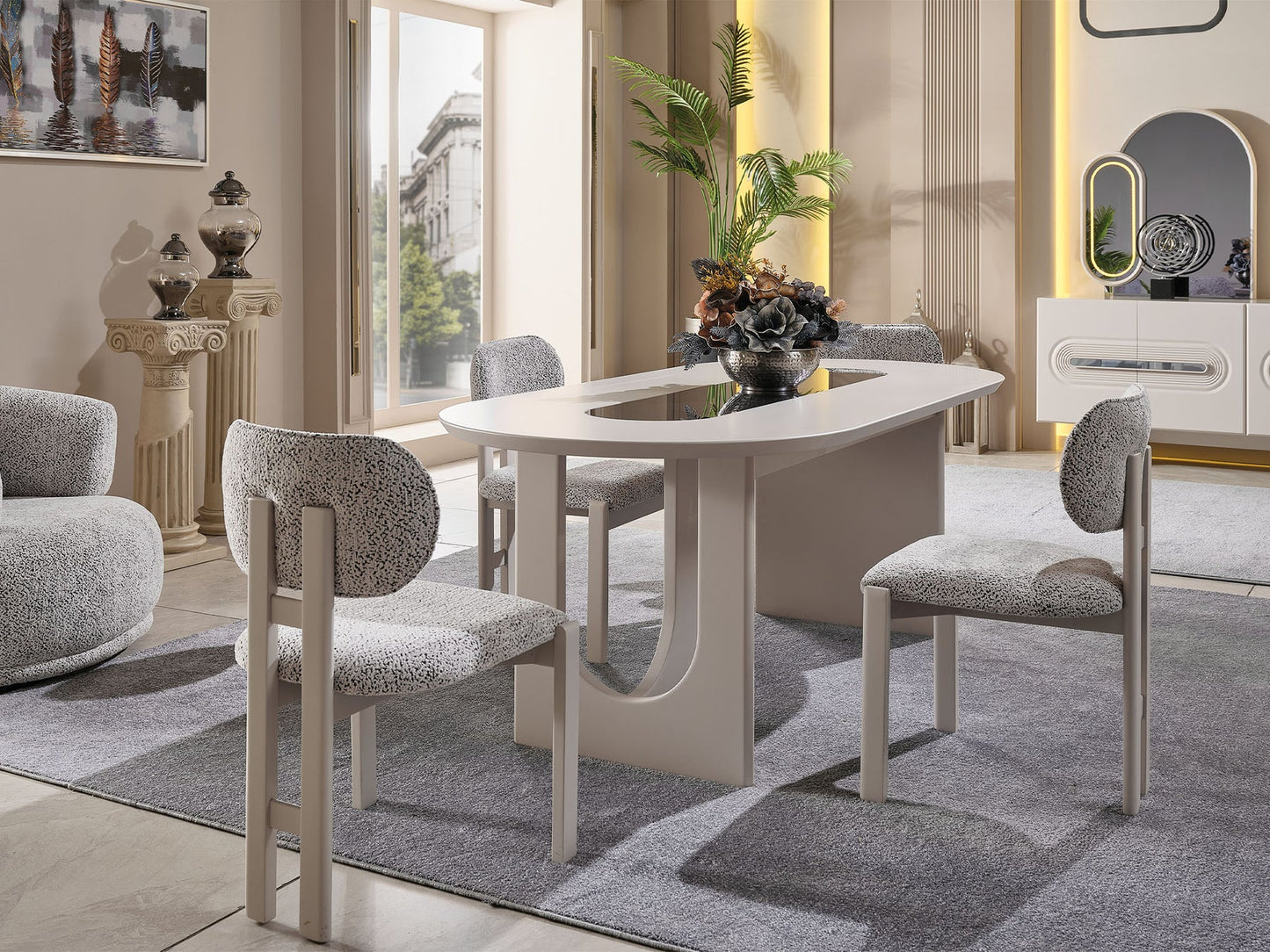 Parma Diningroom Set (78"Dining Table & 6 Dining Chair)