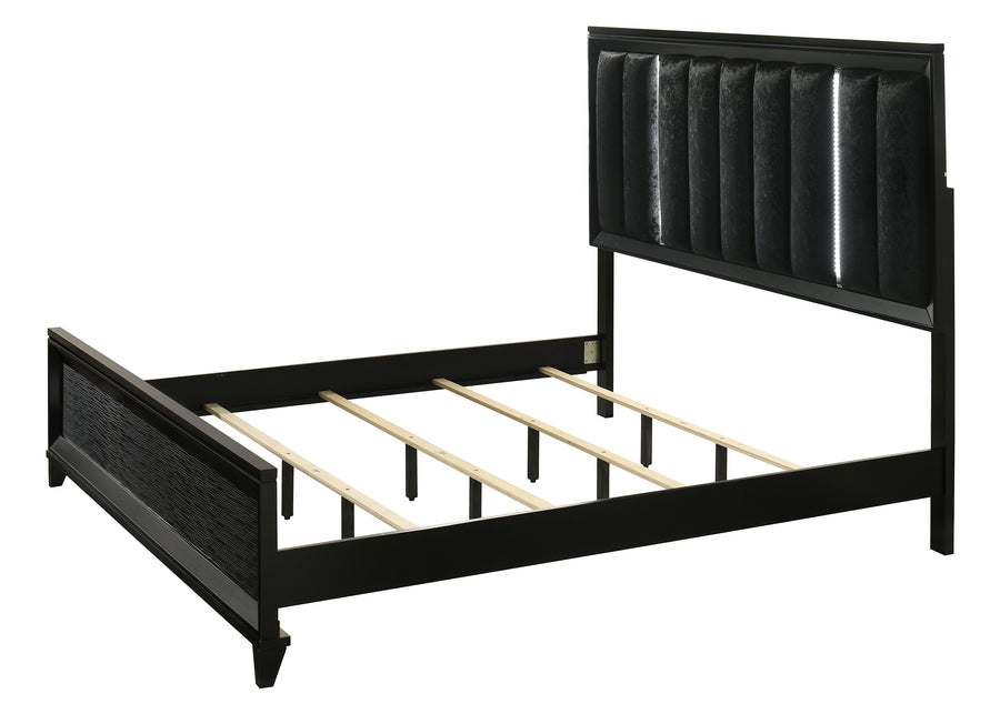 Cressida Black LED Upholstered Panel Bedroom Set B7350