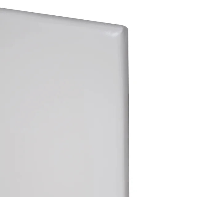 HH120 White Faux Leather King Platform Bed