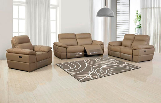 UR9563 Tan TOP GRAIN LEATHER  POWER Living Room Set