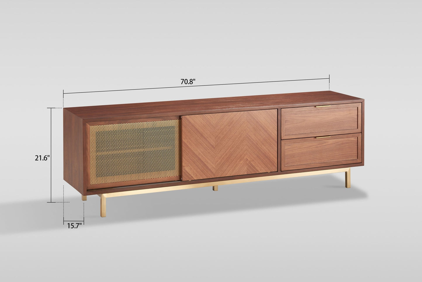 Milana Walnut/Gold 71" TV Stand