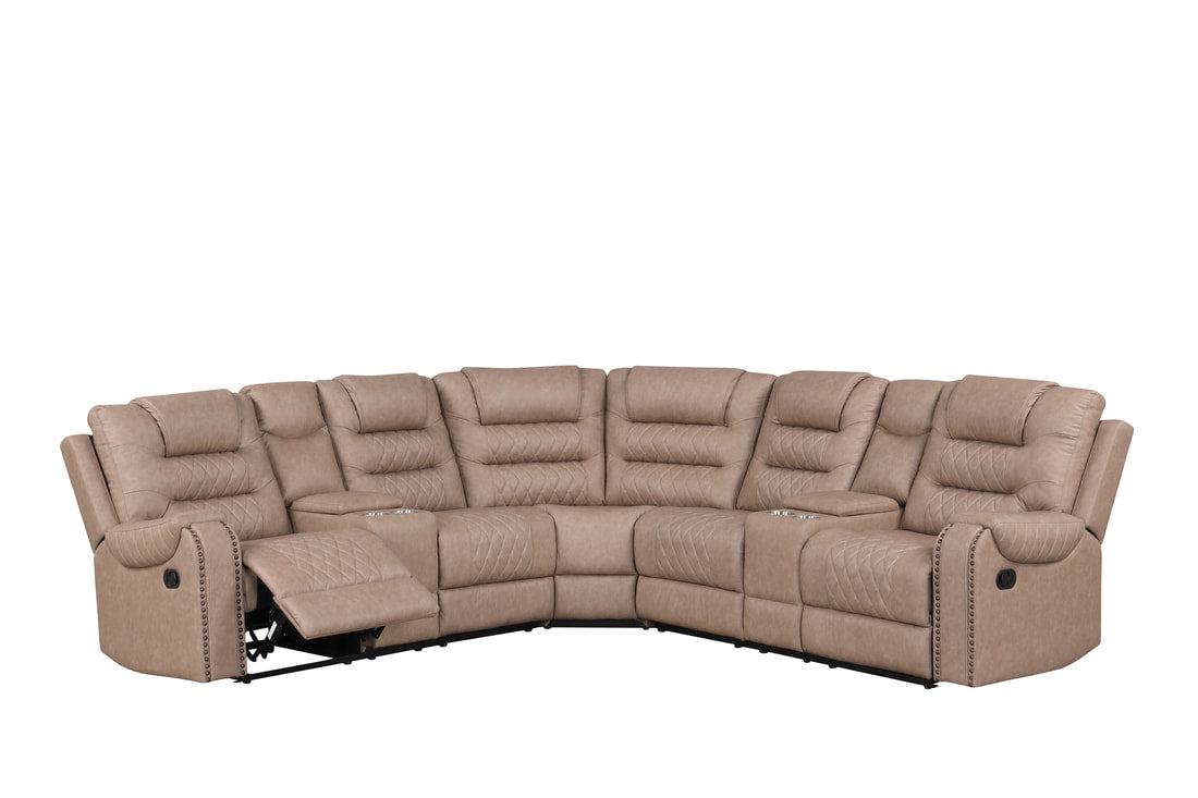 Jordan4 Beige Reclining Sectional