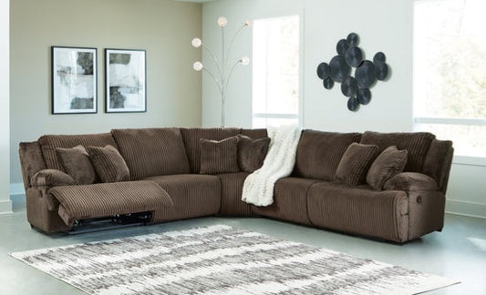Top Tier Chocolate 5pc Reclining Sectional 92705